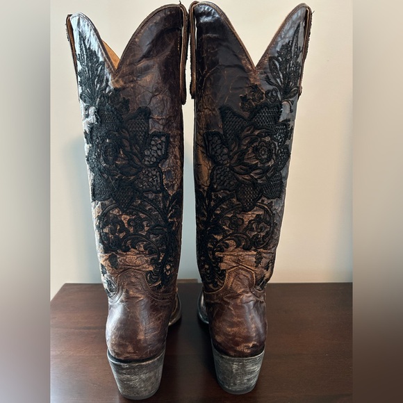 LIKE NEW Old Gringo Nicolette Black & Brown Boots - Picture 4 of 8